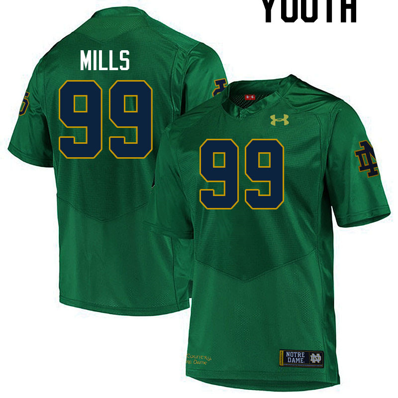 Youth #99 Rylie Mills Notre Dame Fighting Irish College Football Jerseys Stitched-Green